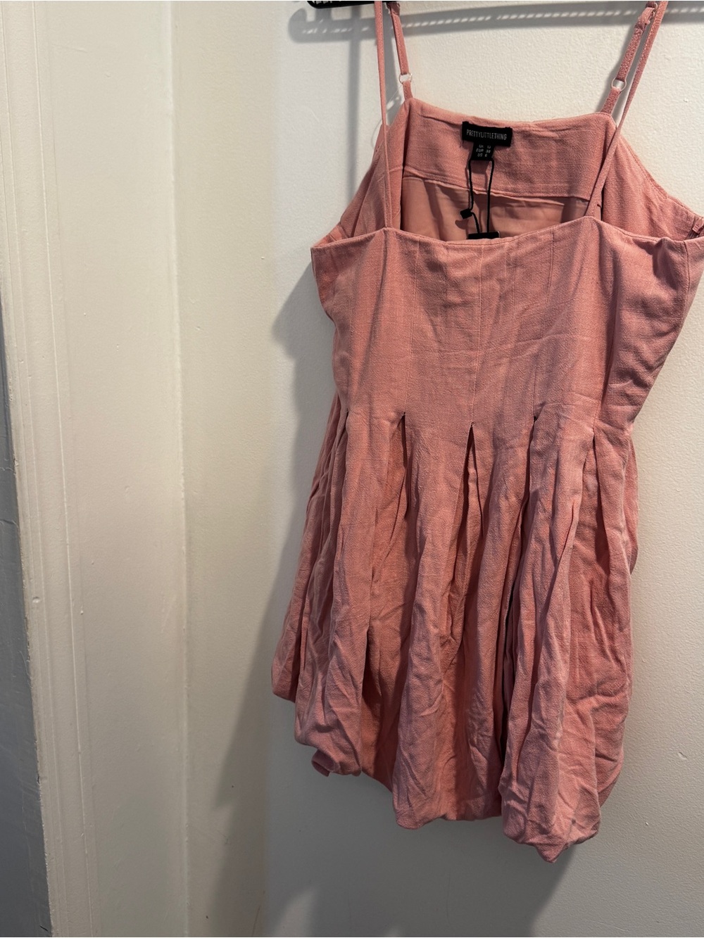 PrettyLittleThing‎ Blush Pink Textured Fit & Flare Mini Dress